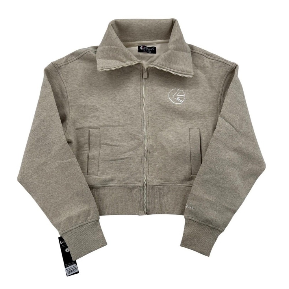 Ethika Zip Up Jacket Womens Small Sand NWT Cropped Funnel Neck Streetwear WAFDDD